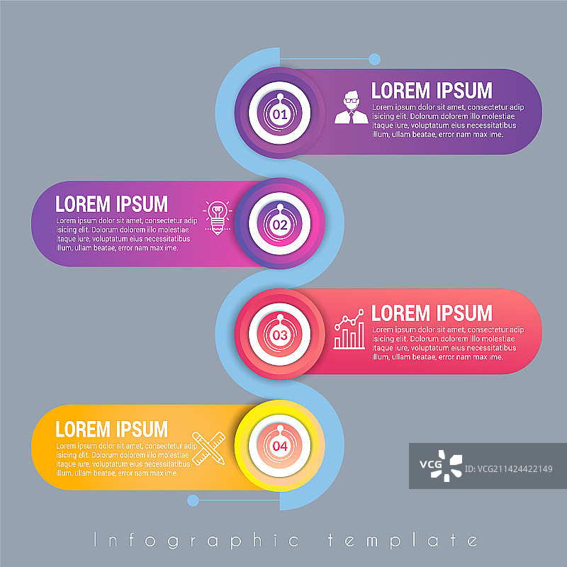 商务信息图表模板：圆形设计图片素材