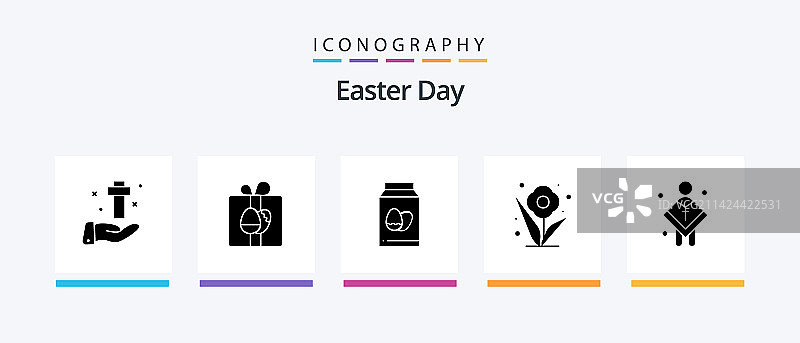 复活节字形5图标包（含基督教玫瑰）图片素材