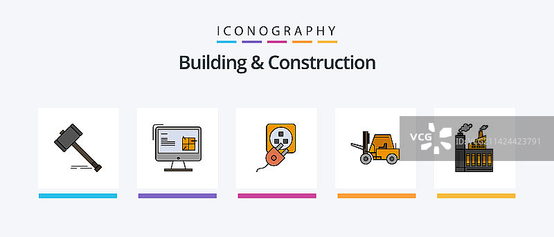 建筑和施工线性填充5图标包图片素材
