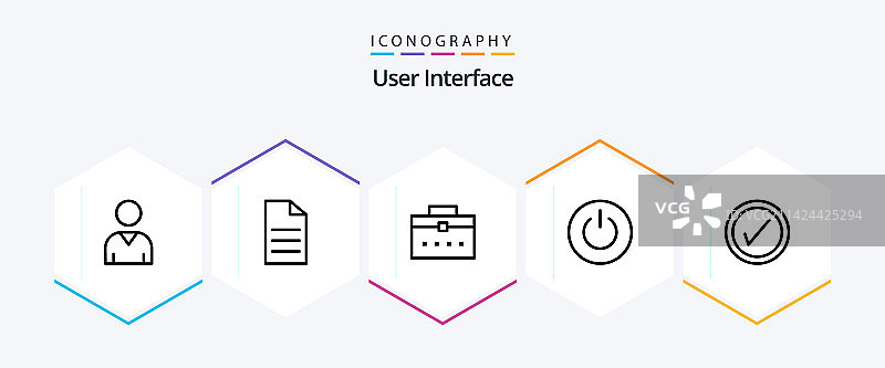 UI 25个线性图标包图片素材