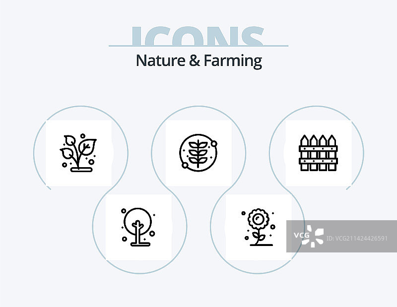 自然农业线性图标包5图片素材