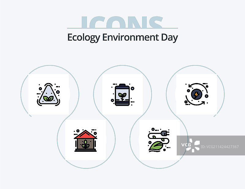 生态线条填充图标包5图标设计标签图片素材
