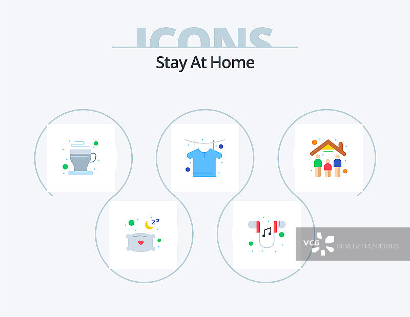 居家扁平图标5人图标设计图片素材