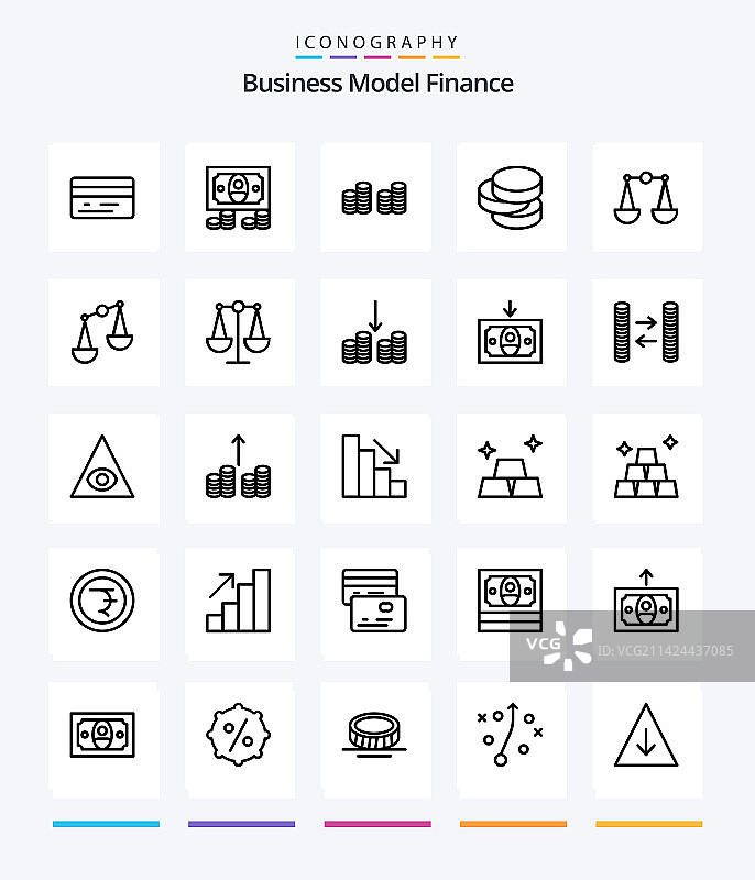创意金融25个轮廓图标包图片素材