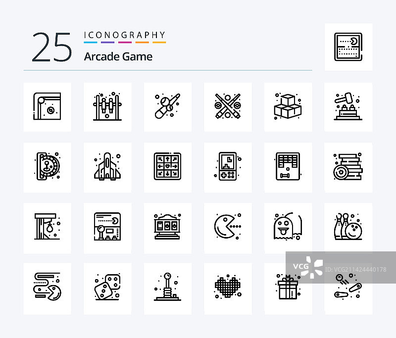街机25线条图标包，包含投币图片素材