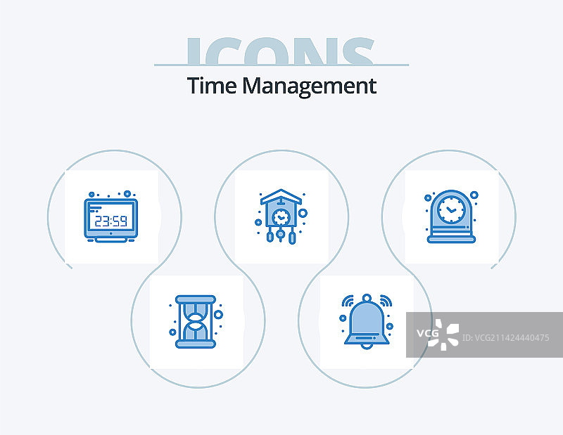 时间管理蓝色图标包5图标设计图片素材
