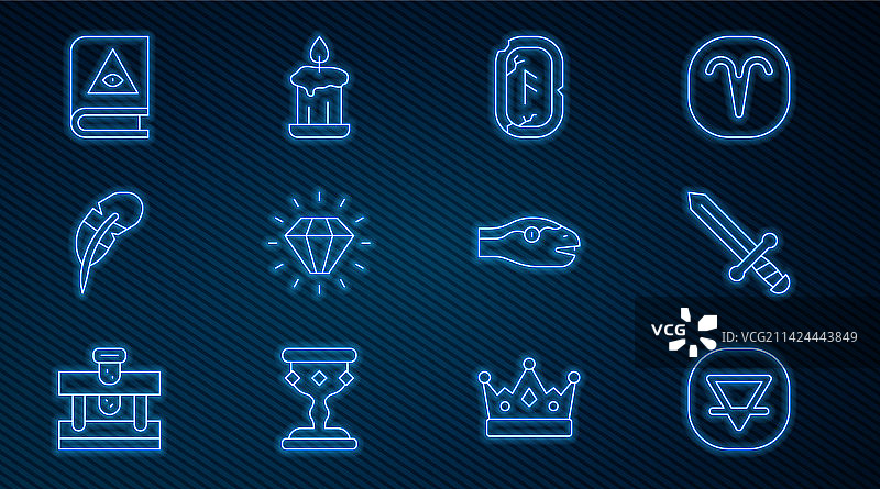 地球元素中世纪剑魔法线条合集图片素材