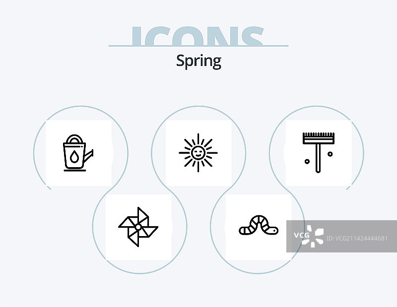 春天线条图标包5图标设计生态荷花图片素材