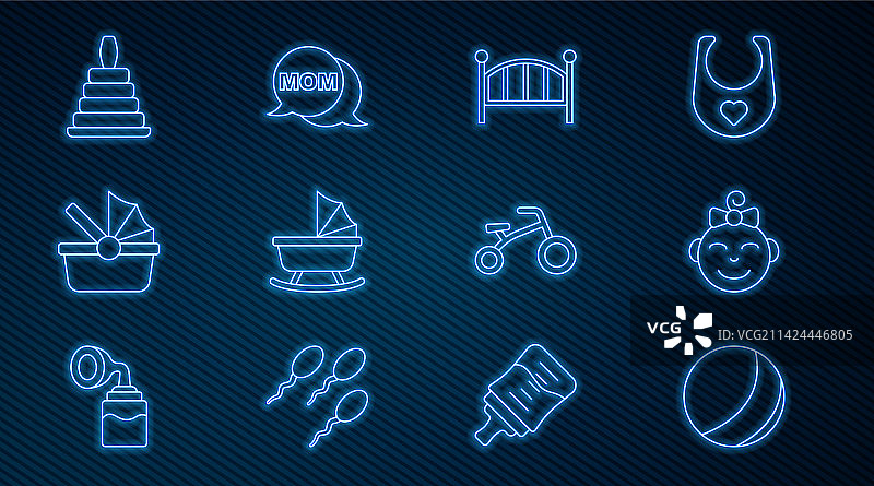 沙滩球小女孩的头婴儿床图片素材