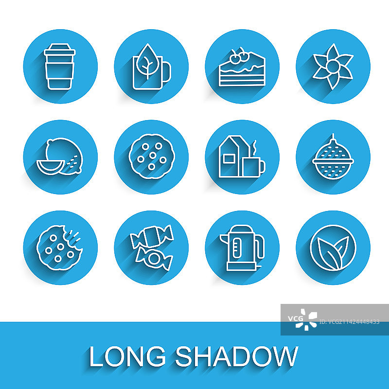 饼干、糖果、茶杯图标图片素材