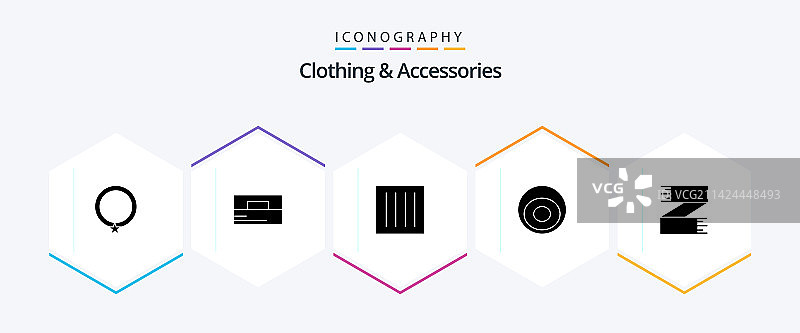 服装与配饰25字形图标包图片素材