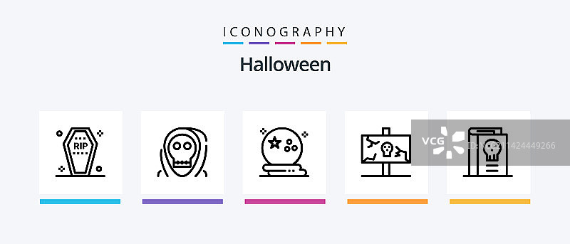 万圣节幽灵线性图标图片素材