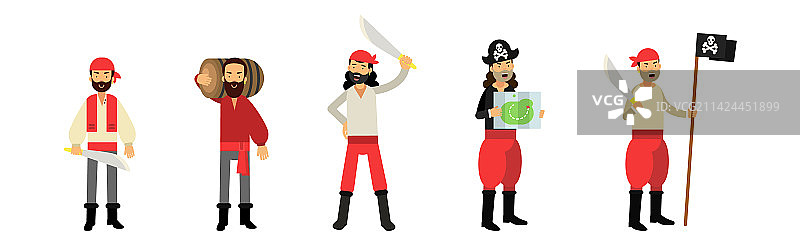 戴着帽子拿着军刀的络腮胡海盗图片素材