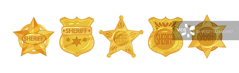 金色警长徽章图片素材
