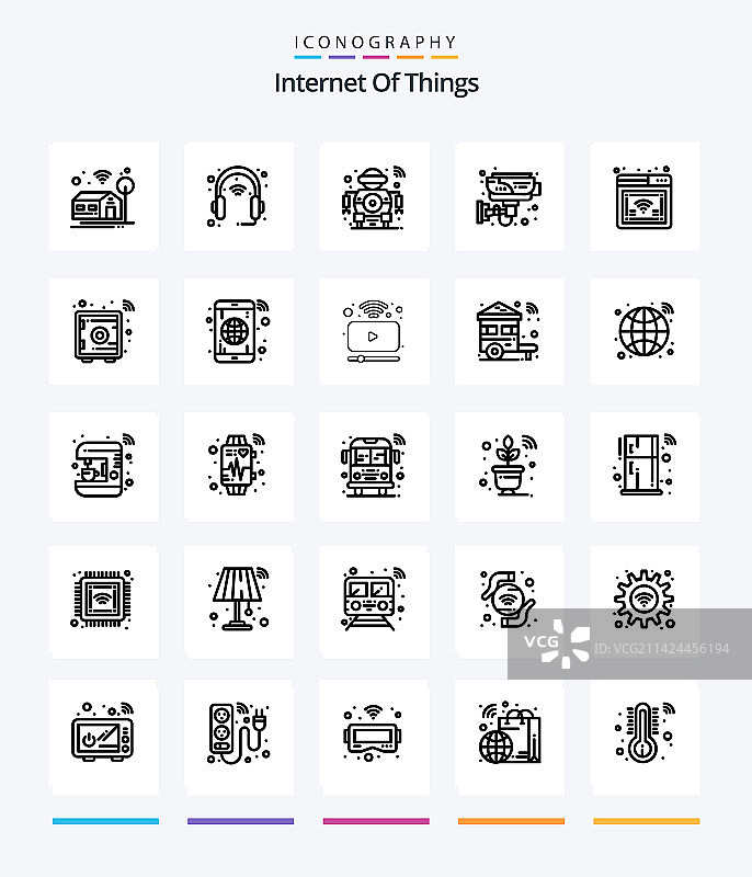 创意物联网25个线框图标包图片素材