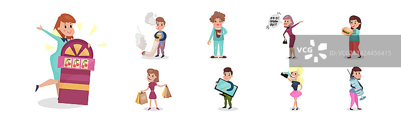 人物角色有不良习惯和危害图片素材