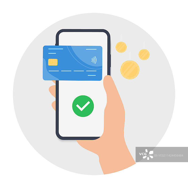 在线支付概念：手持设备图片素材