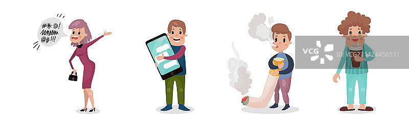 人物角色有不良习惯和危害图片素材