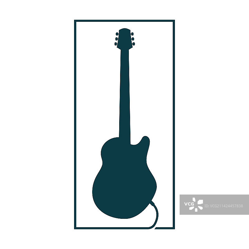 扁平设计吉他标志图片素材