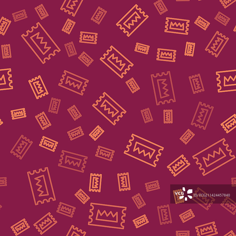 棕色线条音乐会门票图标，无缝图片素材