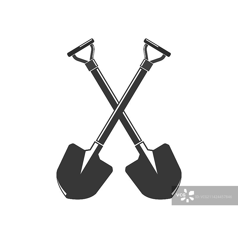 铁锹交叉图标设计图片素材