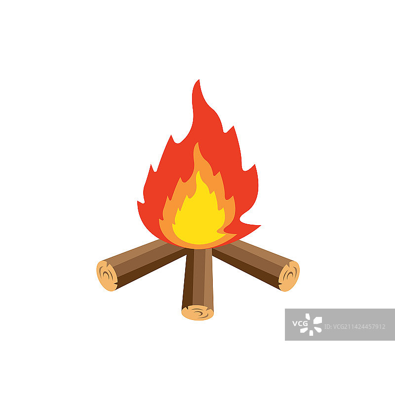 木质篝火图标设计图片素材