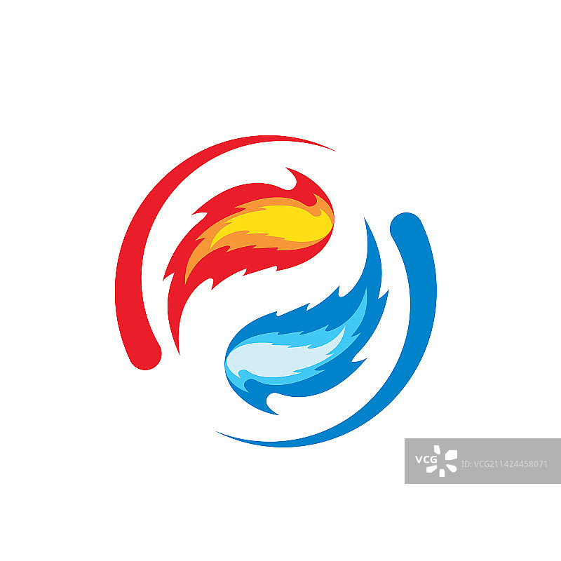 阴阳水火图标概念设计图片素材