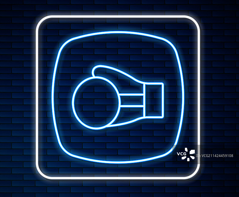 发光霓虹灯线条：拳击手套图标图片素材