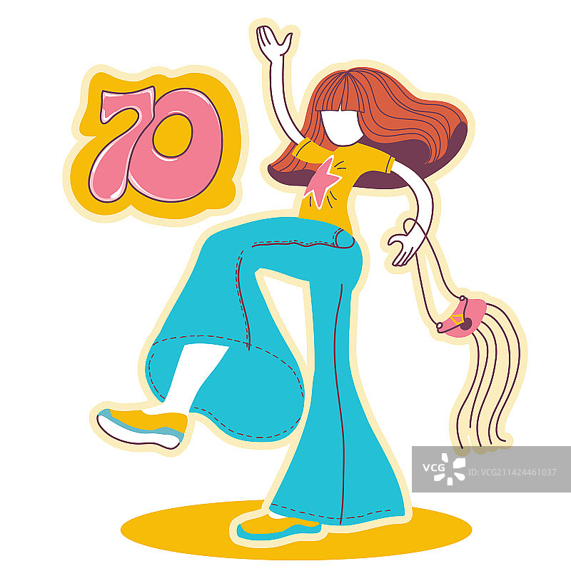 70年代迪斯科风女孩图片素材
