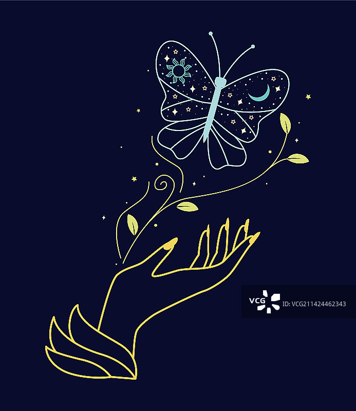 手与蝴蝶图片素材