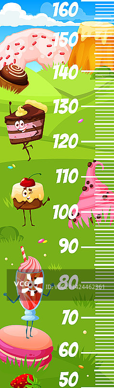 儿童身高尺卡通甜点角色图片素材