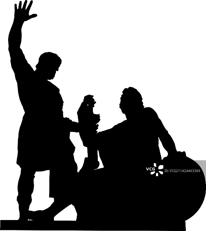 米宁和波扎尔斯基纪念碑剪影图片素材