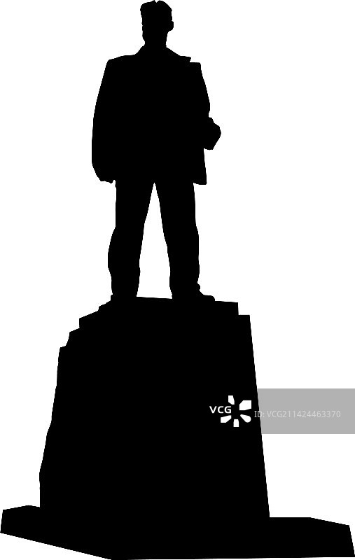 弗拉基米尔·马雅可夫斯基纪念碑剪影图片素材