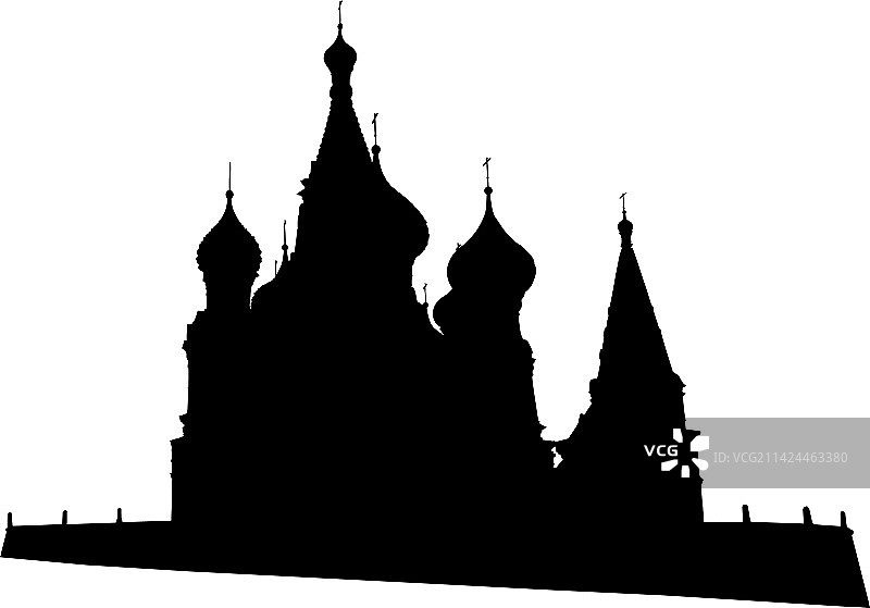 莫斯科圣瓦西里大教堂轮廓图片素材