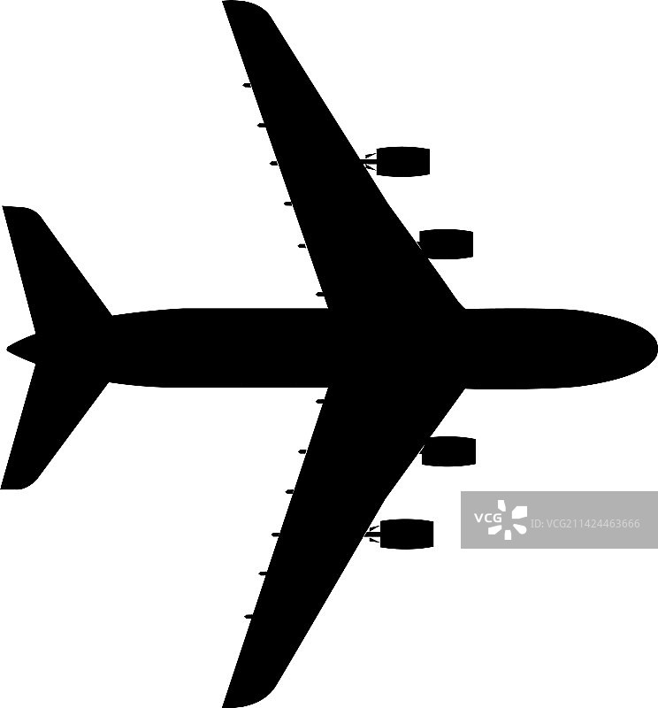 白色客机剪影图片素材