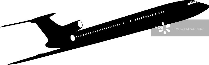 白色客机剪影图片素材