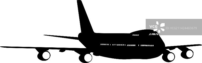 白色客机剪影图片素材