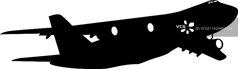 白色客机剪影图片素材