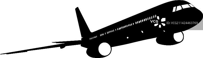 白色客机剪影图片素材