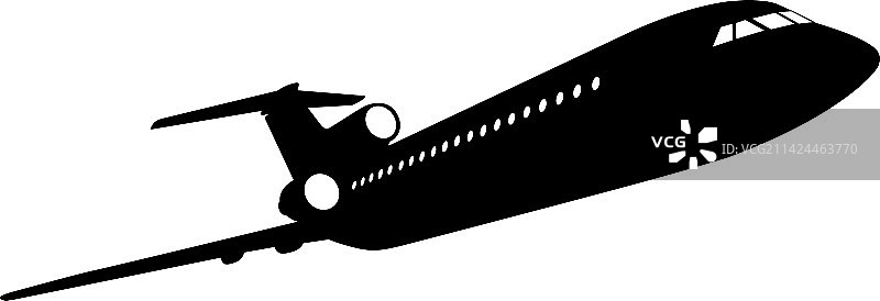 白色客机剪影图片素材