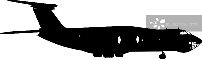 白色客机剪影图片素材