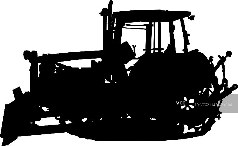 带勺的重型装载机轮廓图片素材