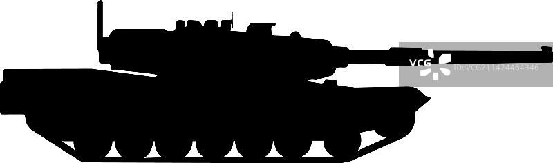 白色背景上的军用坦克轮廓设计图片素材
