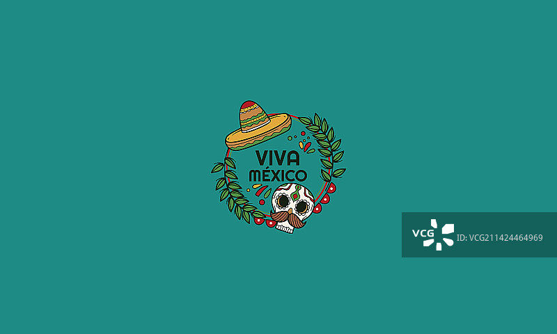 墨西哥独立日扁平设计图片素材