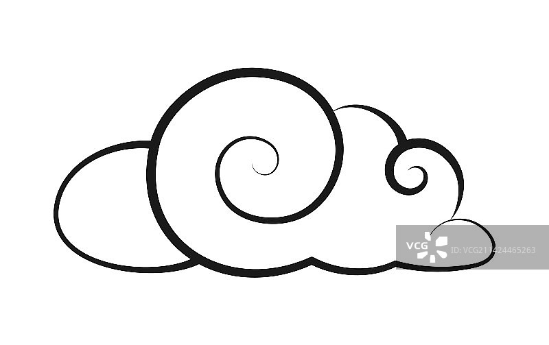 云朵轮廓简易填色书儿童页图片素材