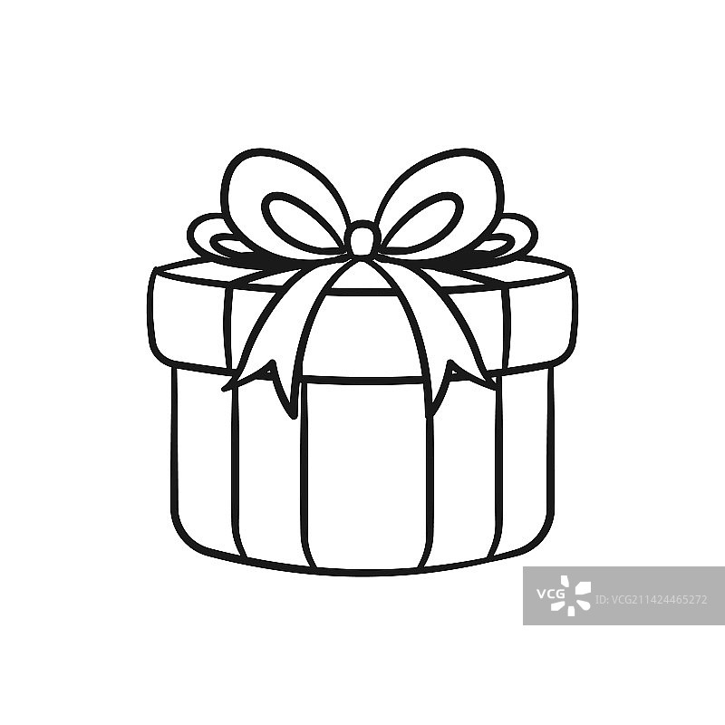 带蝴蝶结的圆形礼品盒卡通圣诞节装饰图片素材