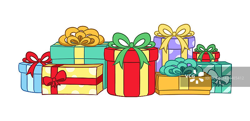 彩色节日礼品盒卡通图片素材