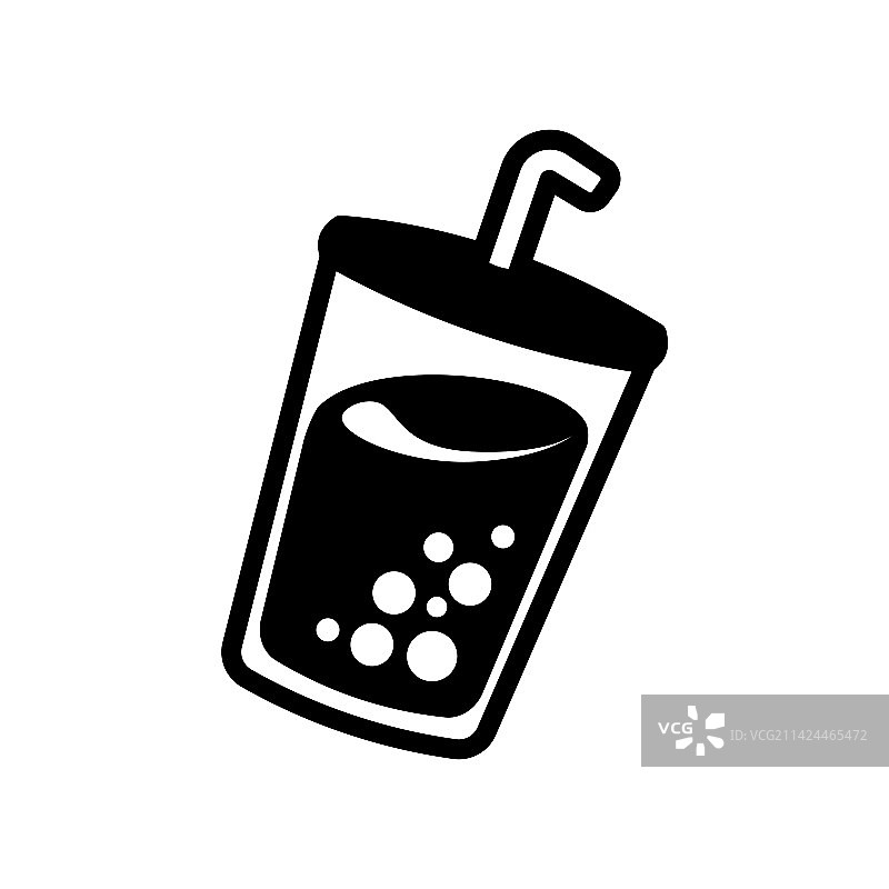 可爱的倾斜珍珠奶茶图片素材