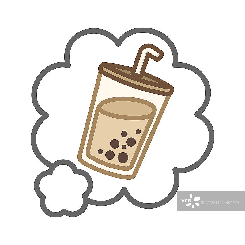 简约可爱奶茶白色对话框图片素材