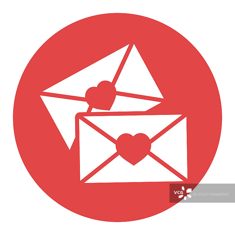 两封情书信封glyph图标图片素材